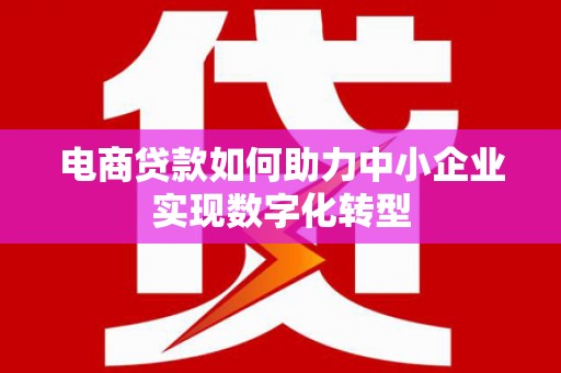 青浦电商贷款如何助力中小企业实现数字化转型