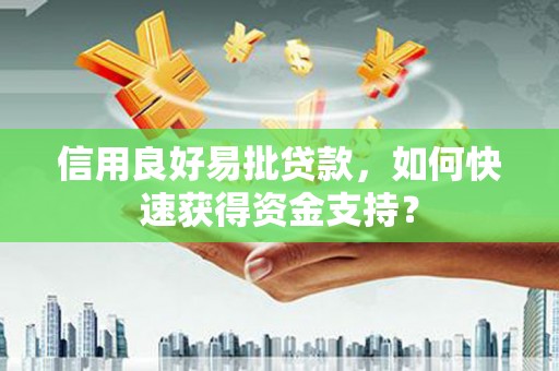 青浦信用良好易批贷款，如何快速获得资金支持？