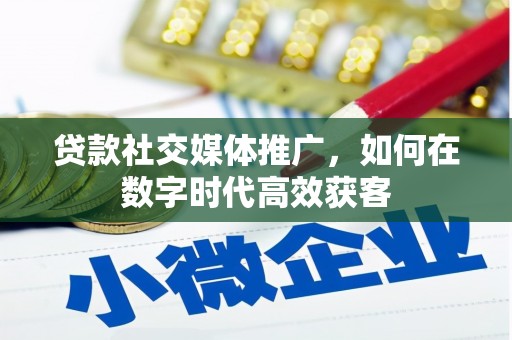 青浦贷款社交媒体推广，如何在数字时代高效获客