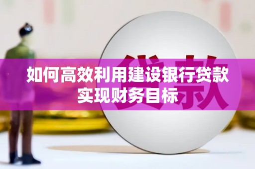 青浦如何高效利用建设银行贷款实现财务目标