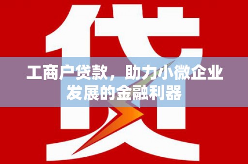 青浦工商户贷款，助力小微企业发展的金融利器