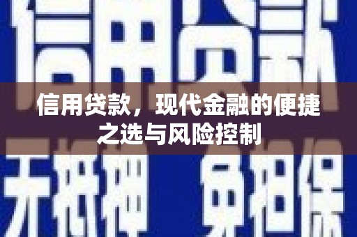 青浦信用贷款，现代金融的便捷之选与风险控制
