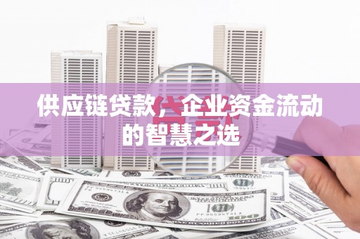 青浦供应链贷款，企业资金流动的智慧之选