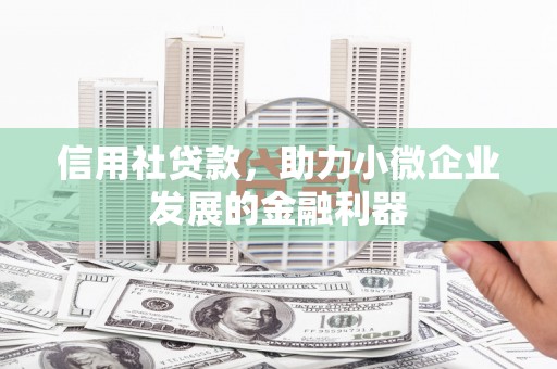 青浦信用社贷款，助力小微企业发展的金融利器