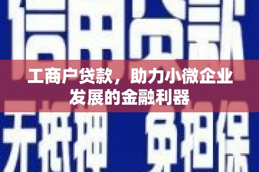 青浦工商户贷款，助力小微企业发展的金融利器