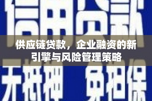 青浦供应链贷款，企业融资的新引擎与风险管理策略