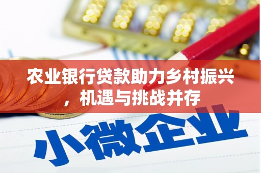 青浦农业银行贷款助力乡村振兴，机遇与挑战并存
