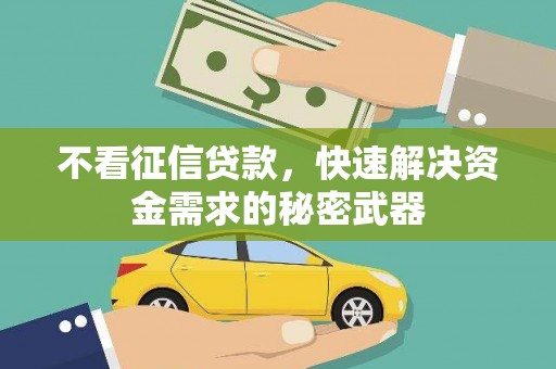 青浦不看征信贷款，快速解决资金需求的秘密武器