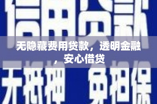 青浦无隐藏费用贷款，透明金融，安心借贷