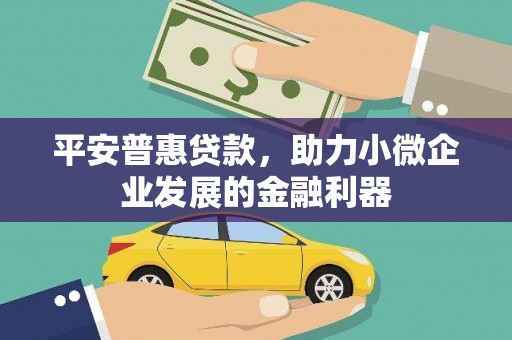 青浦平安普惠贷款，助力小微企业发展的金融利器