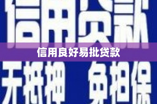 青浦信用良好易批贷款